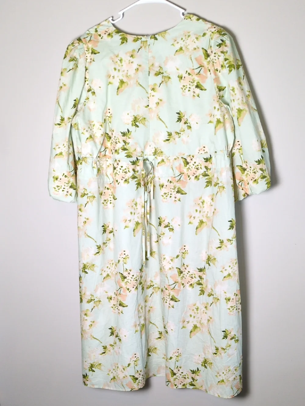 Tuckernuck Light Blue Floral Midi Dress with Puff Sleeves - Picture 9 of 11
